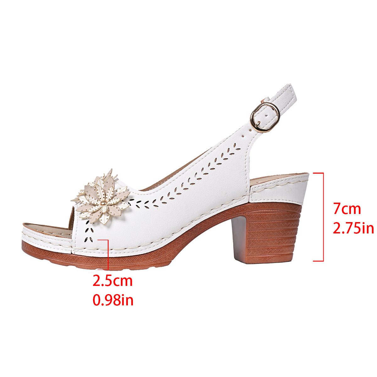 💐Women's Fashion Flower High Heel Casual Sandals