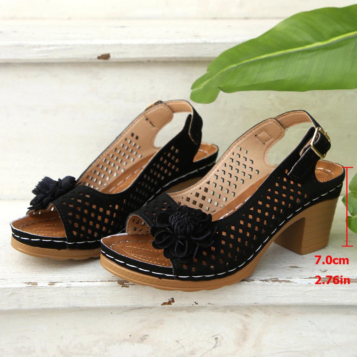 💐Women's Fashion Flower High Heel Casual Sandals