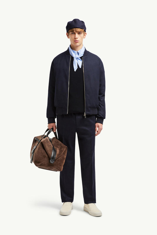 Villerest Reversible Cashmere Blend Down Bomber Jacket