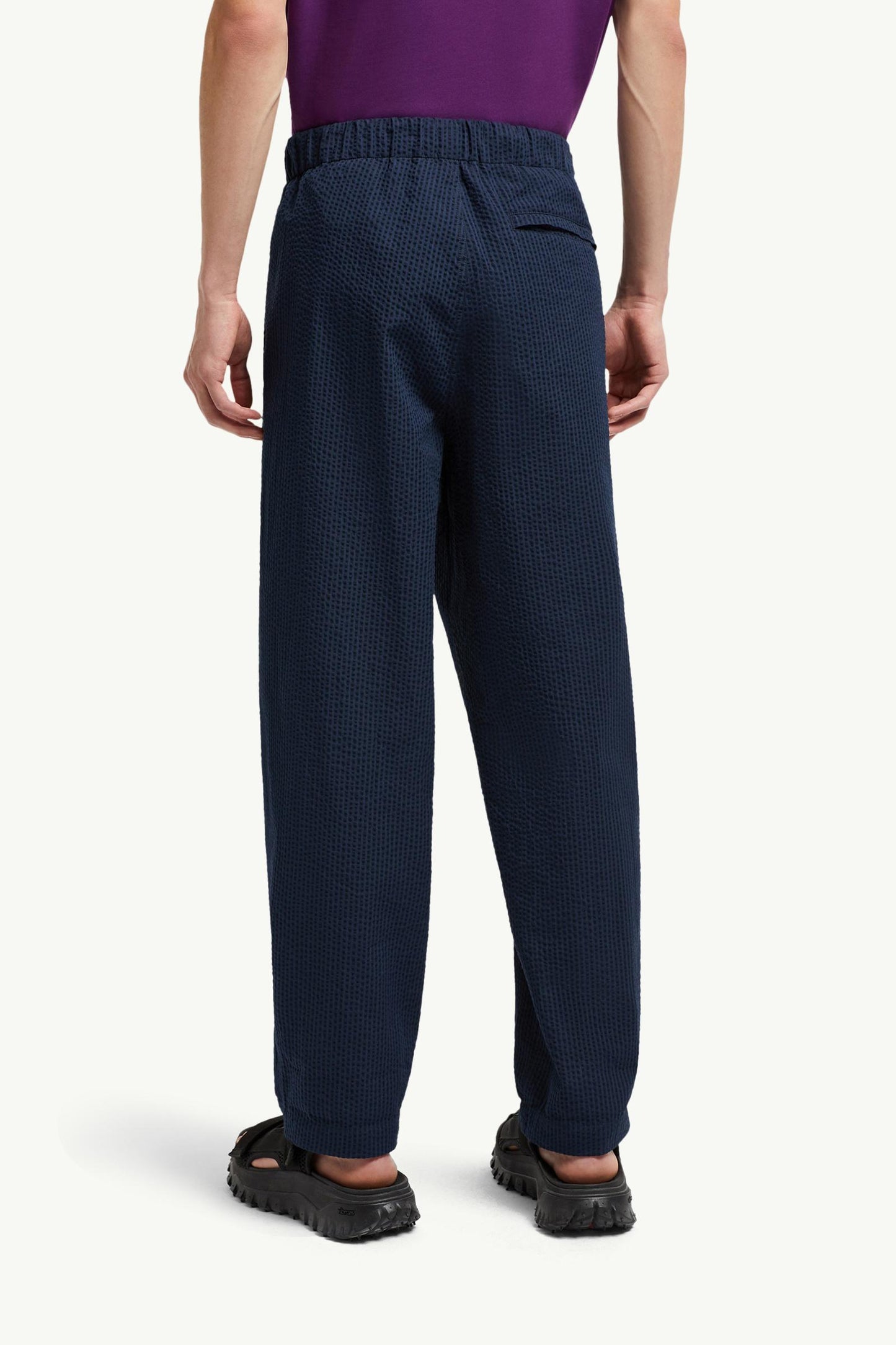 Belted Seersucker Trousers