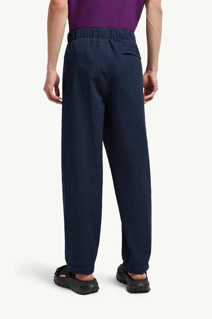 Belted Seersucker Trousers