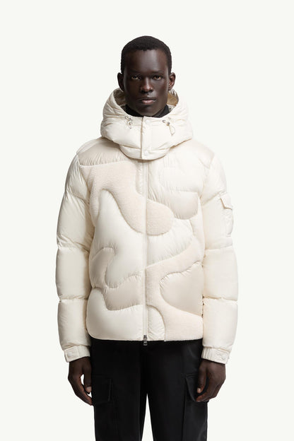 Candes Hooded Teddy Intarsia Short Down Jacket