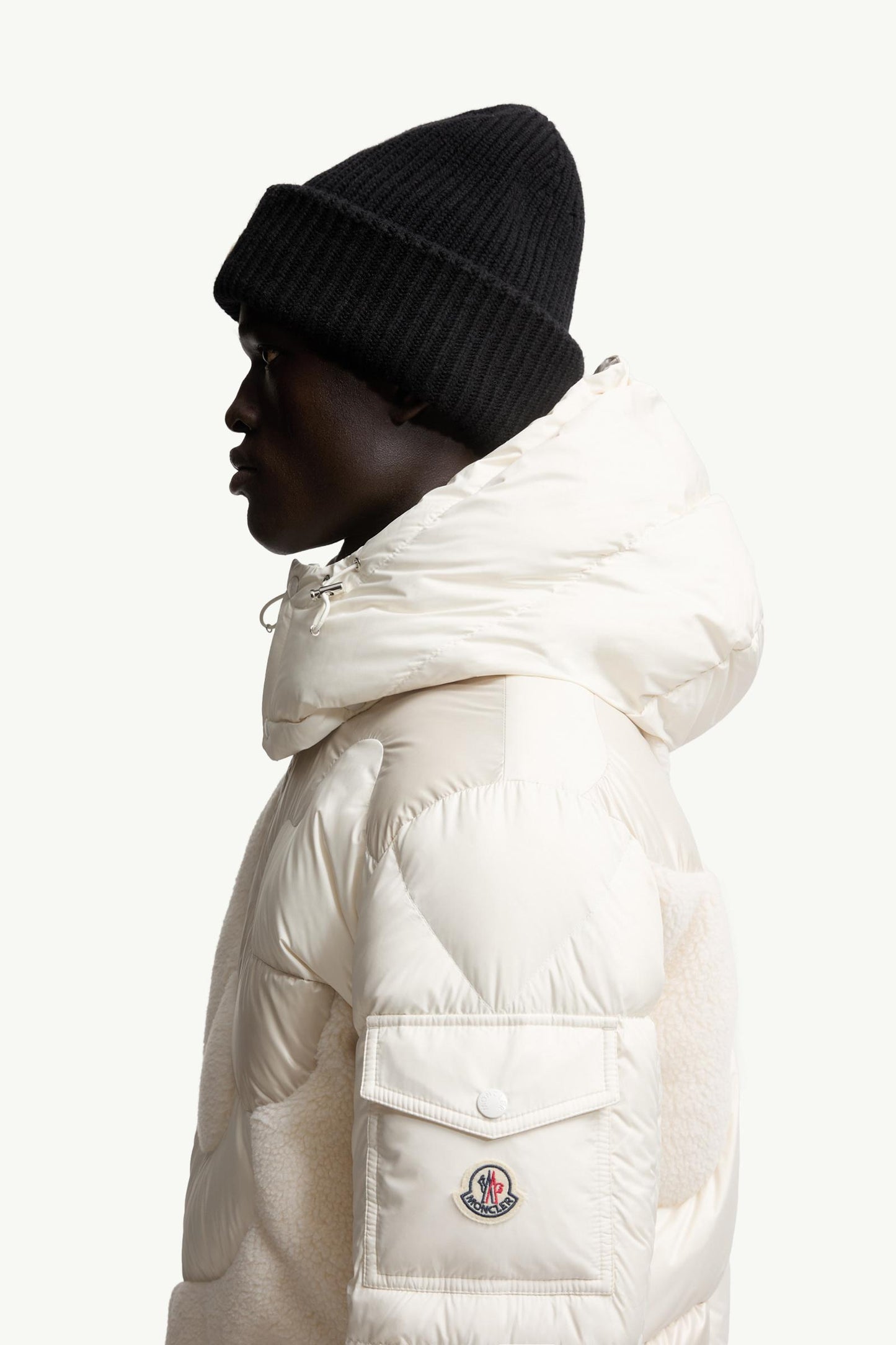 Candes Hooded Teddy Intarsia Short Down Jacket