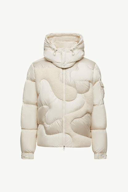 Candes Hooded Teddy Intarsia Short Down Jacket