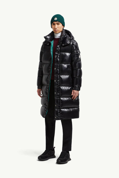 Hanoverian Hooded Square-Quilted Long Down Jacket