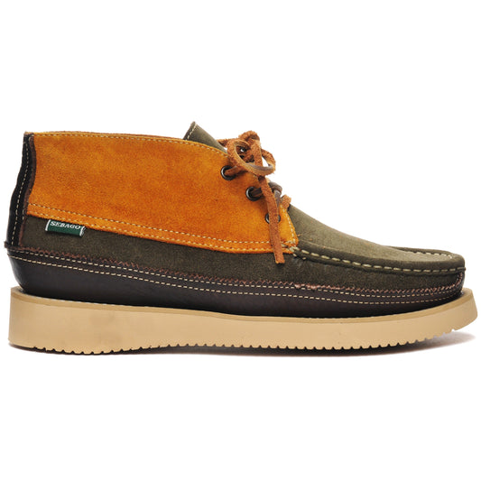 Mocassins Miwak en daim Canoe - Cognac, moutarde, vert foncé et marron foncé